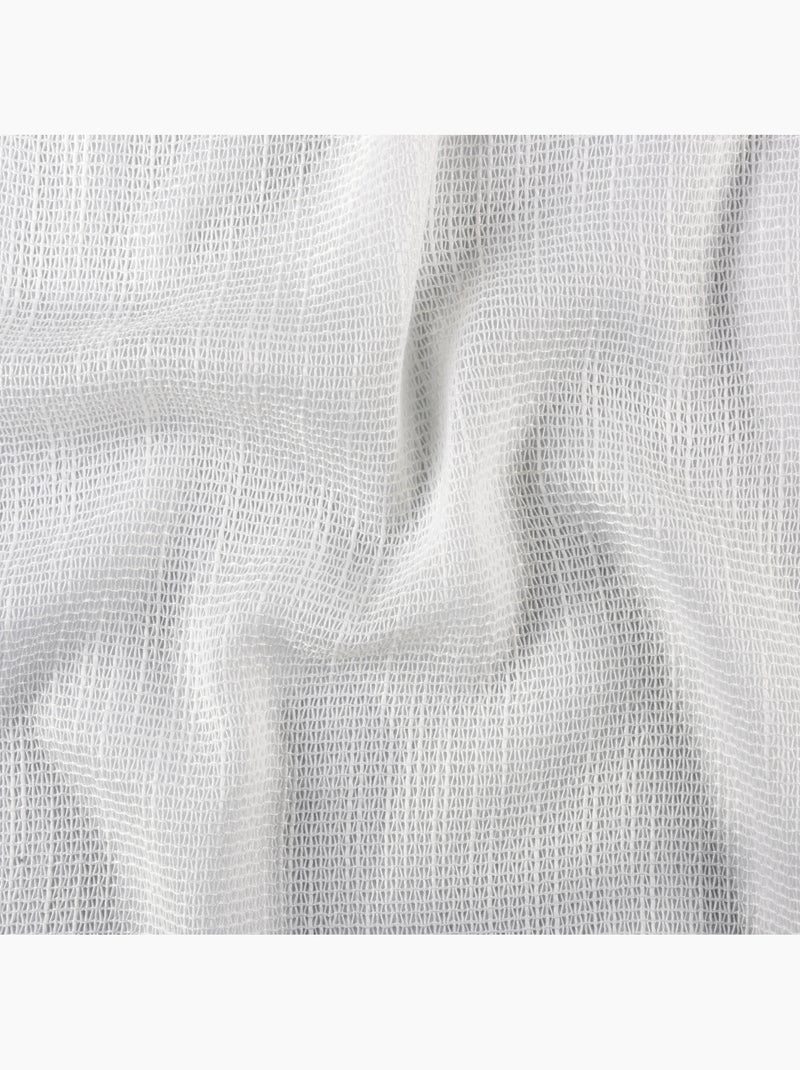 Cortina de crivo de efeito de rede aberta com ilhós Branco - Kiabi