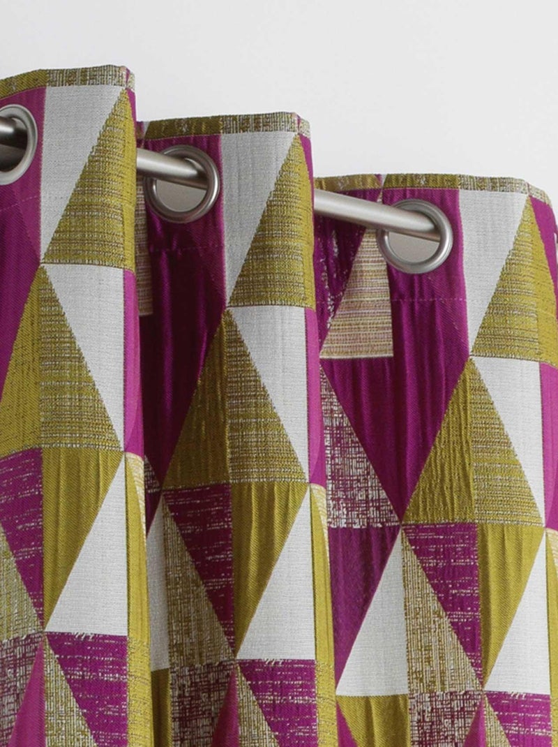 Cortina de design com padrão triangular Rosa-framboesa - Kiabi