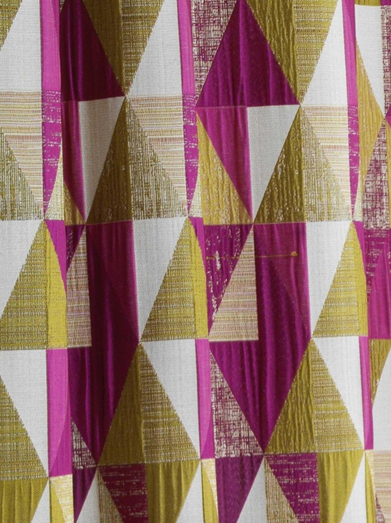 Cortina de design com padrão triangular Rosa-framboesa - Kiabi