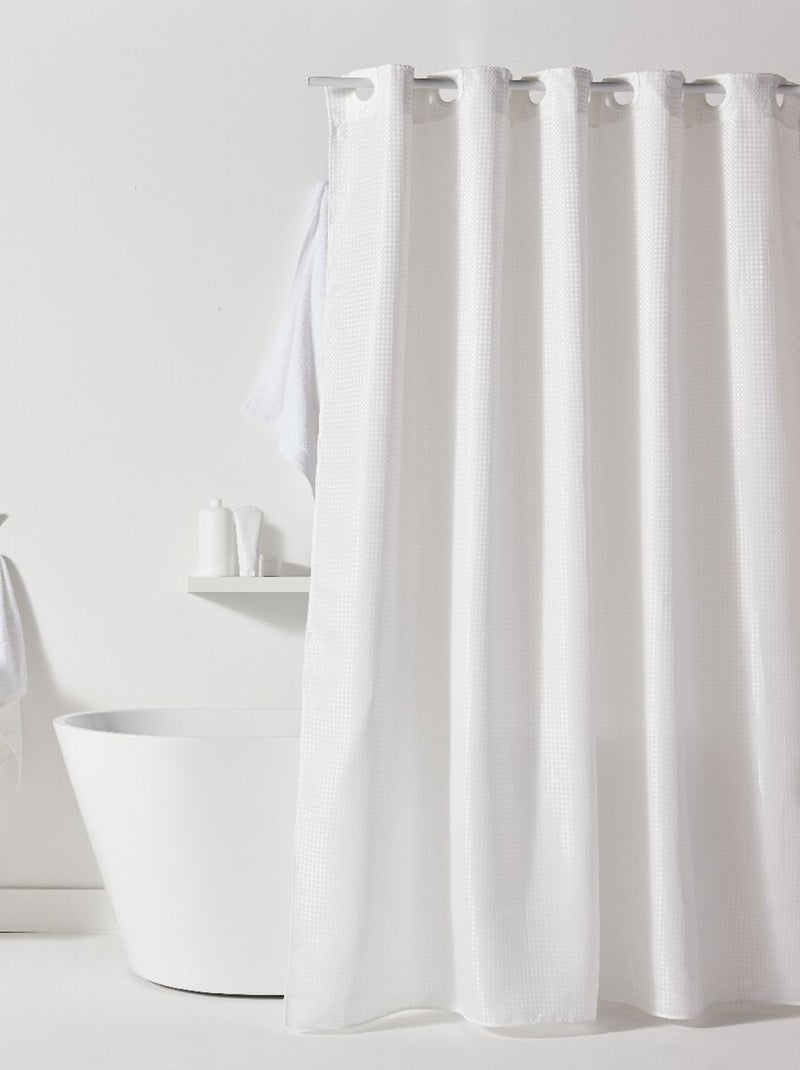 Cortina de duche efeito gofrado 180 X 200 cm Branco - Kiabi