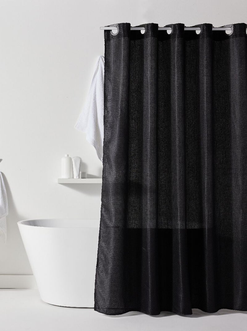 Cortina de duche efeito gofrado 180 X 200 cm Preto - Kiabi