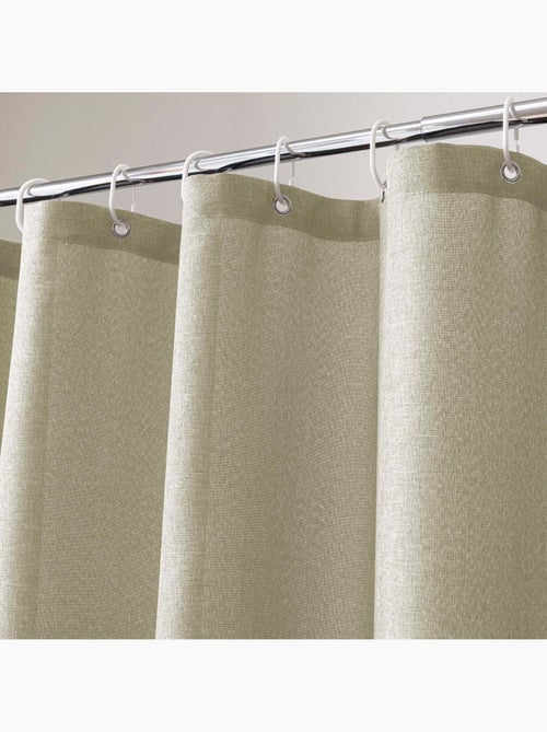 Cortina de duche em cambraia simples com ganchos - Kiabi