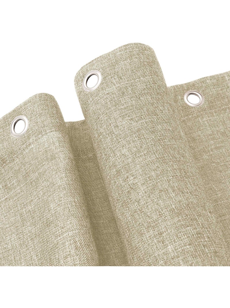 Cortina de duche em cambraia simples com ganchos Bege - Kiabi