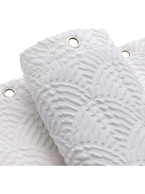 Cortina de duche em microfibra estampada com ganchos - Kiabi