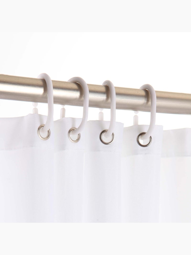 Cortina de duche simples com ganchos Branco - Kiabi