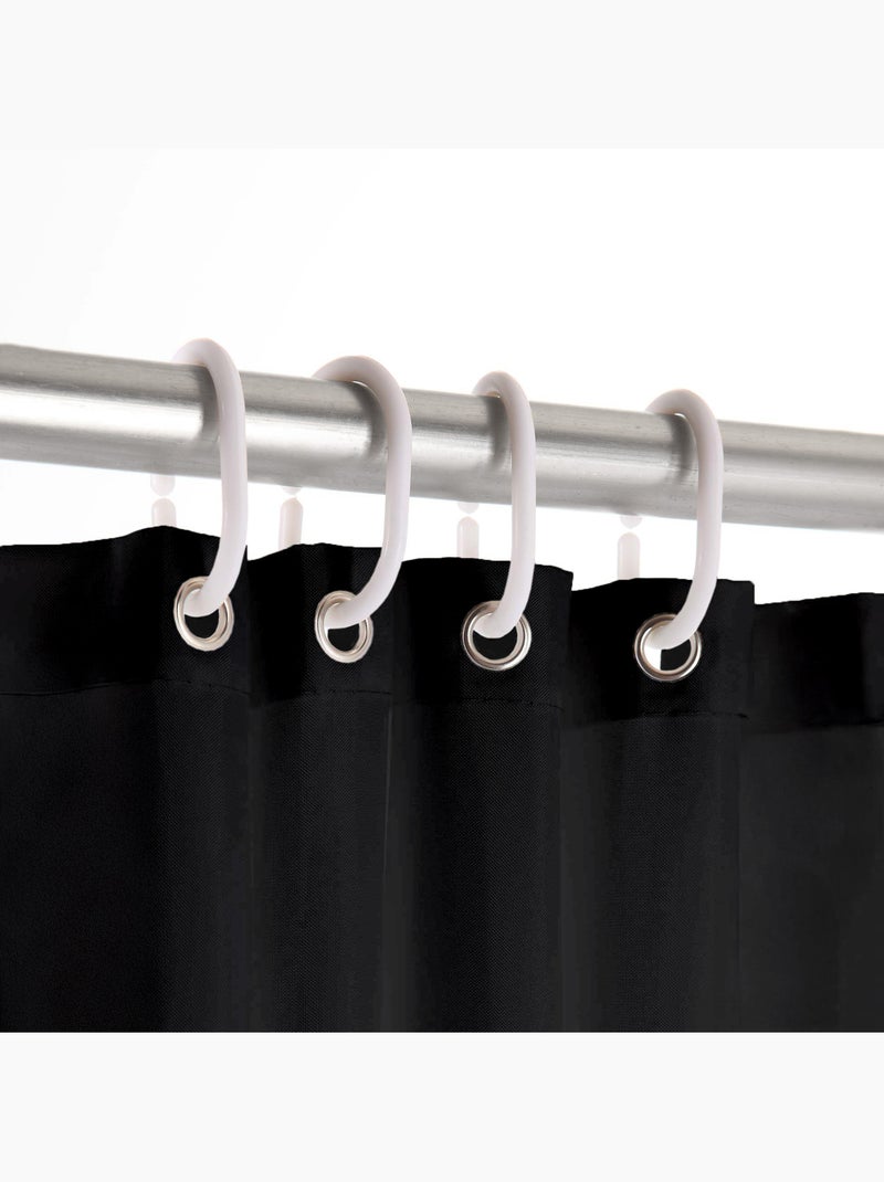 Cortina de duche simples com ganchos Preto - Kiabi