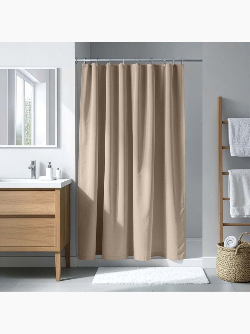 Cortina de duche simples com ganchos Toupe - Kiabi
