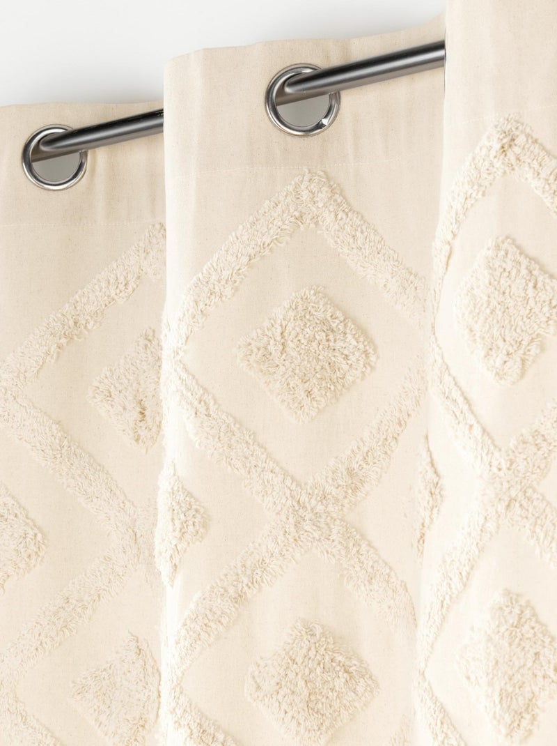 Cortina de ecrã em ecru com detalhes tufados Ecru - Kiabi