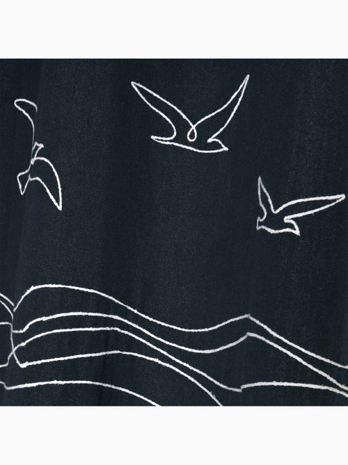 Cortina de ecrã em polycotton com ilhós com motivos marítimos - Kiabi