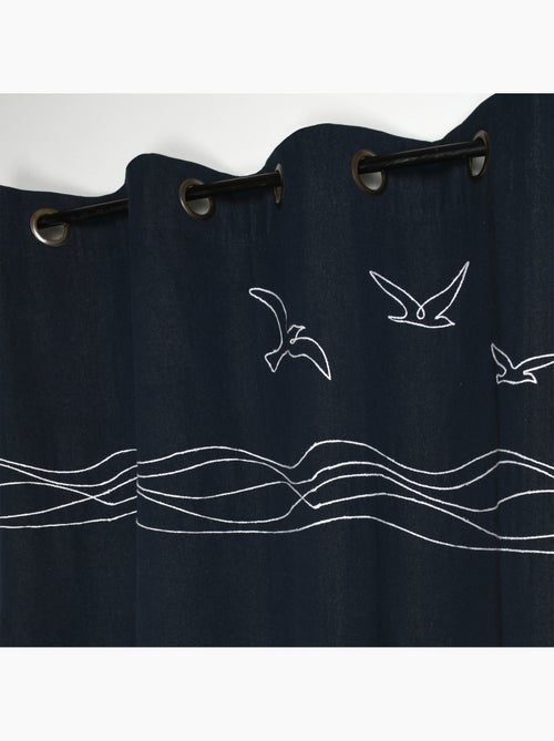 Cortina de ecrã em polycotton com ilhós com motivos marítimos - Kiabi