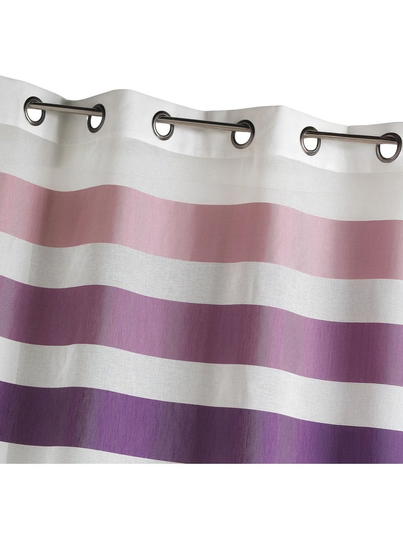 Cortina de estamefa com riscas horizontais Roxo ameixa - Kiabi