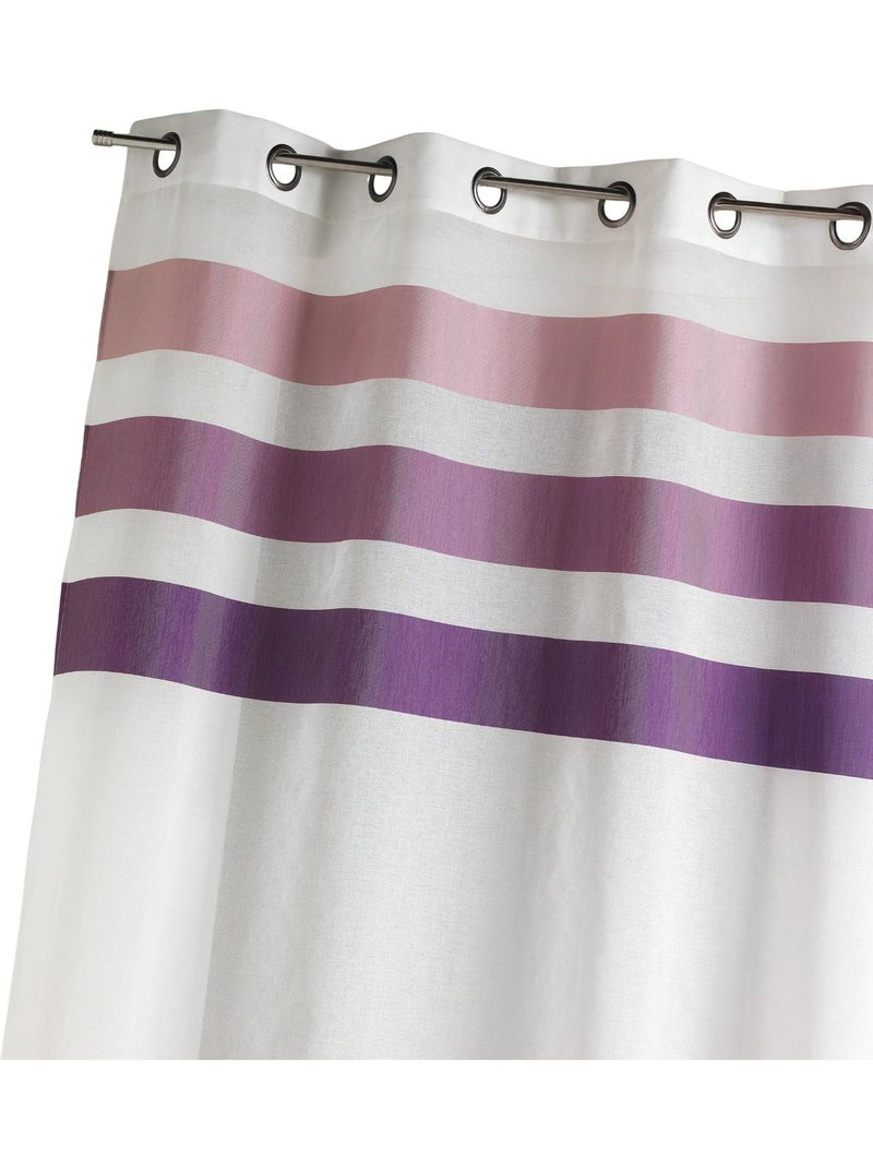 Cortina de estamefa com riscas horizontais Roxo ameixa - Kiabi