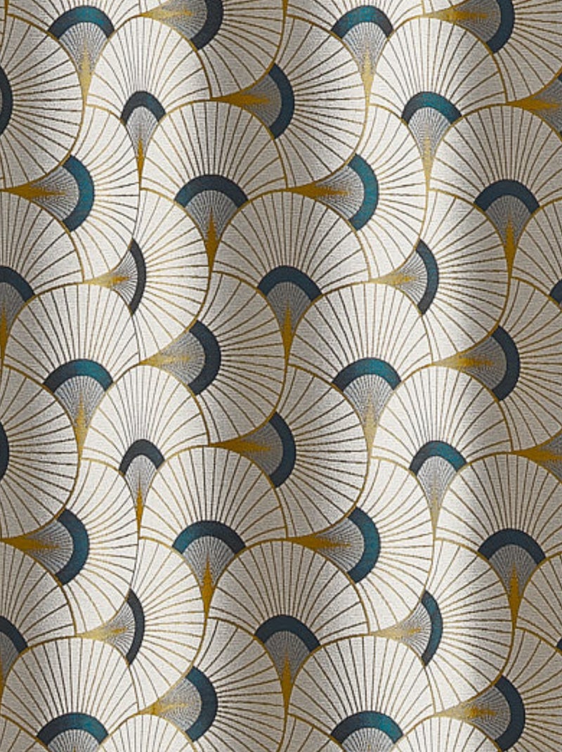 Cortina de estofos em jacquard Amarelo-escuro - Kiabi