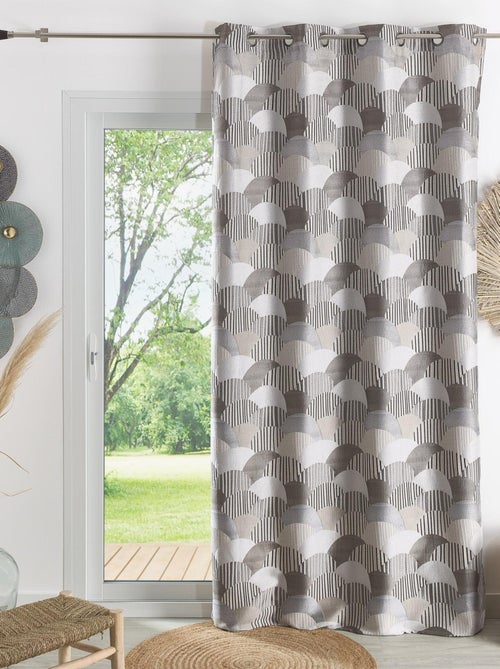 Cortina de estofos em jacquard arredondado - Kiabi