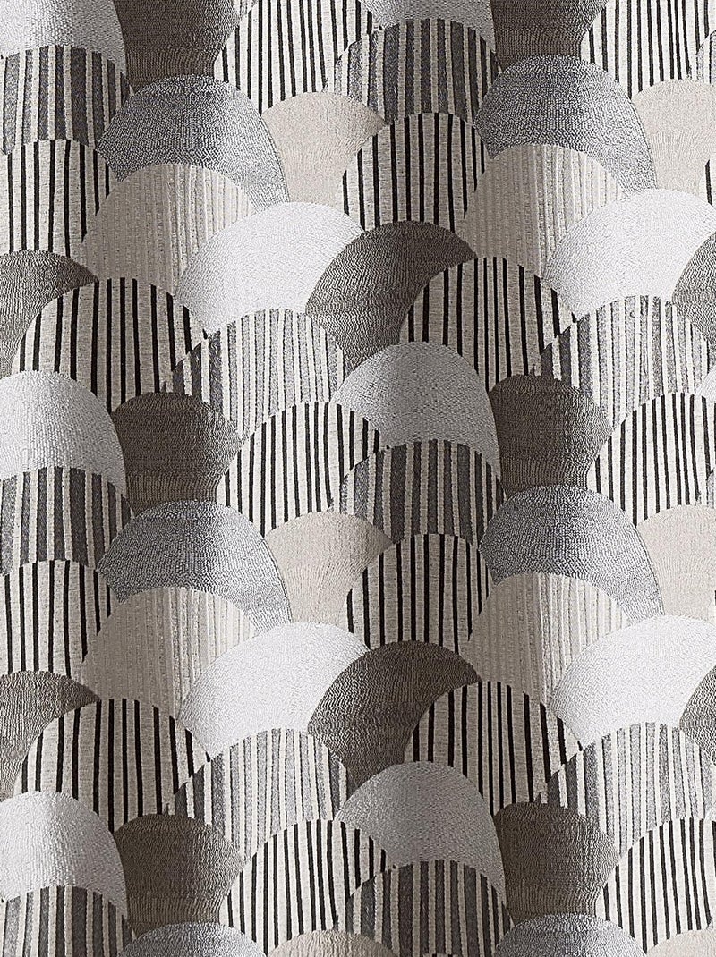 Cortina de estofos em jacquard arredondado Bege claro - Kiabi