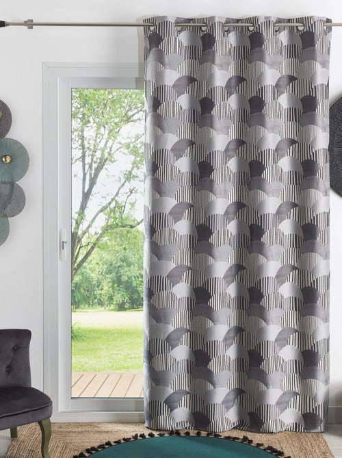 Cortina de estofos em jacquard arredondado - Kiabi