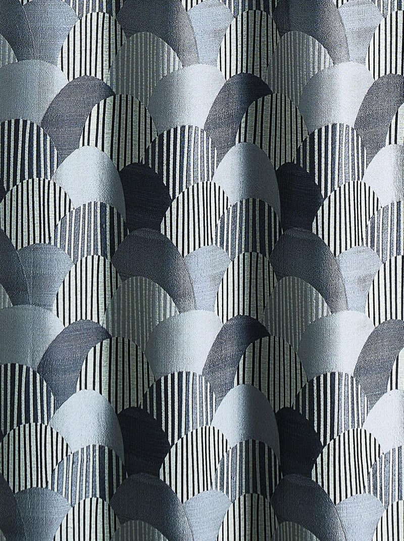 Cortina de estofos em jacquard arredondado Cinza claro - Kiabi
