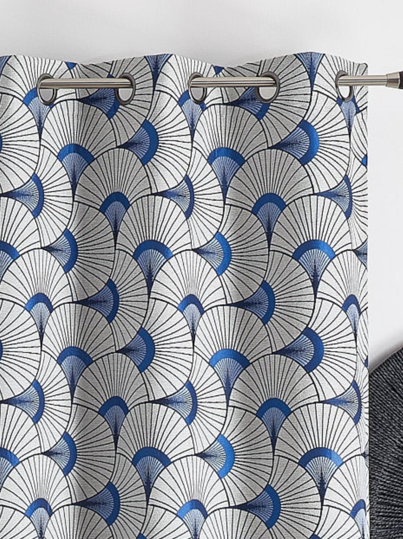 Cortina de estofos em jacquard Azul - Kiabi