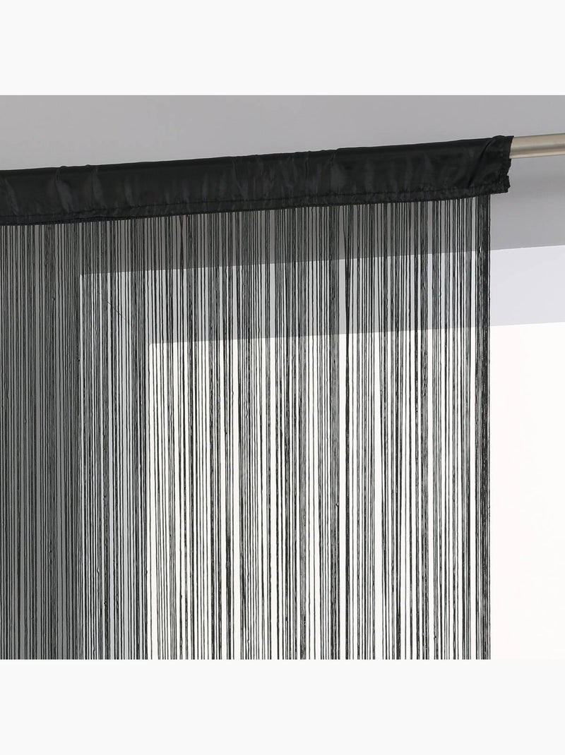 Cortina de fios lisos e coloridos Preto - Kiabi