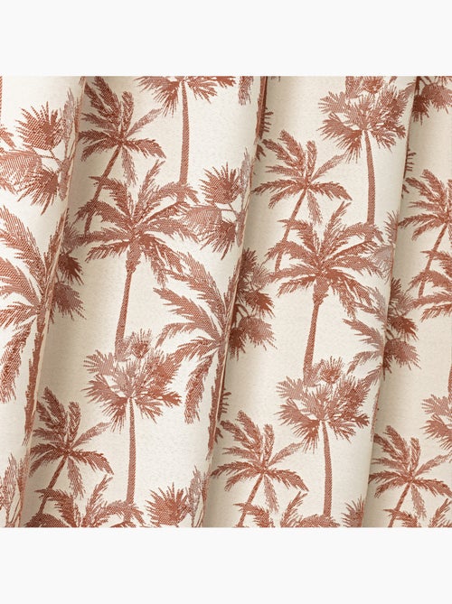 Cortina de ilhós com padrão de palmeira em tecido texturado - Kiabi