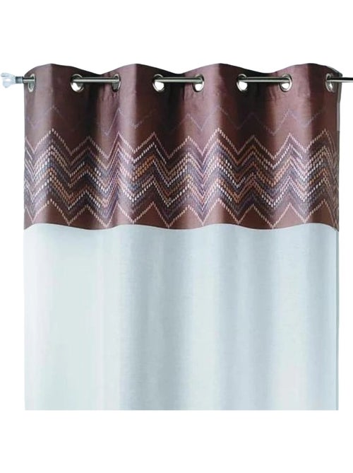 Cortina de jacquard com acabamento em padrão em espinha - Kiabi Cortina de jacquard com acabamento em padrão em espinha - Kiabi