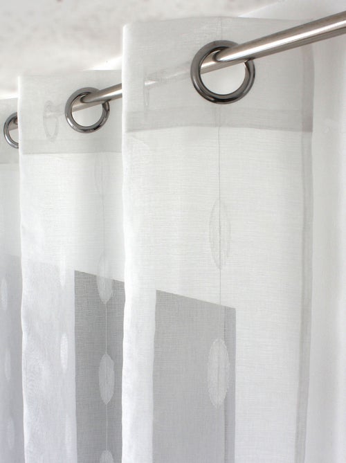 Cortina de jacquard com bolinhas ovais e ilhós - Kiabi Cortina de jacquard com bolinhas ovais e ilhós - Kiabi