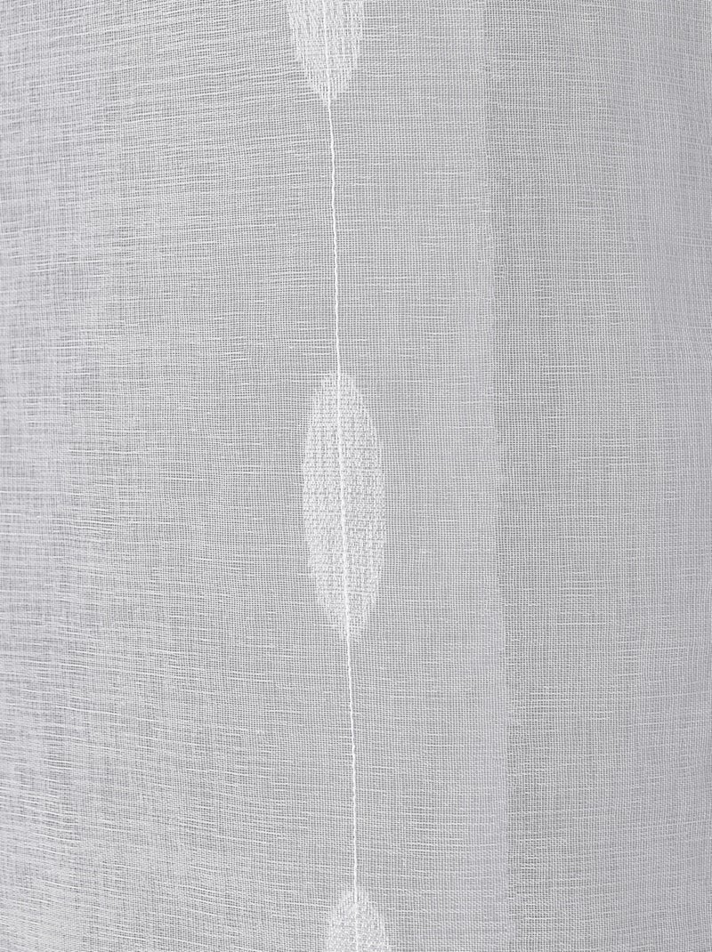 Cortina de jacquard com bolinhas ovais e ilhós Branco - Kiabi