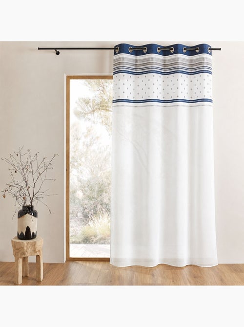 Cortina de jacquard com forro às riscas horizontais - Kiabi Cortina de jacquard com forro às riscas horizontais - Kiabi