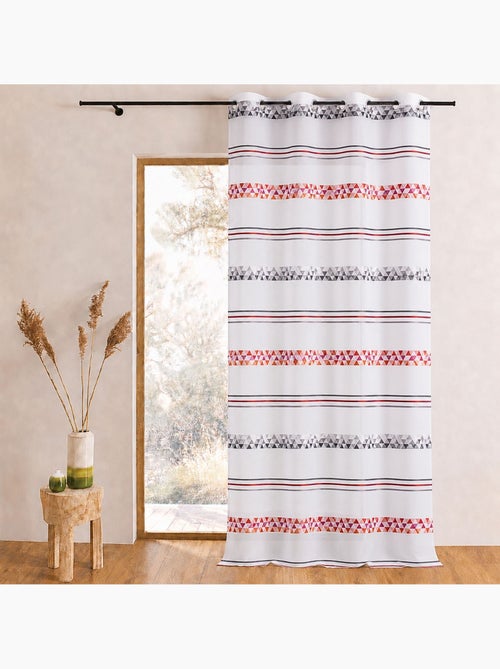 Cortina de jacquard com riscas geométricas - Kiabi