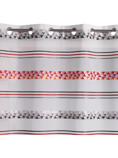 Cortina de jacquard com riscas geométricas - Kiabi