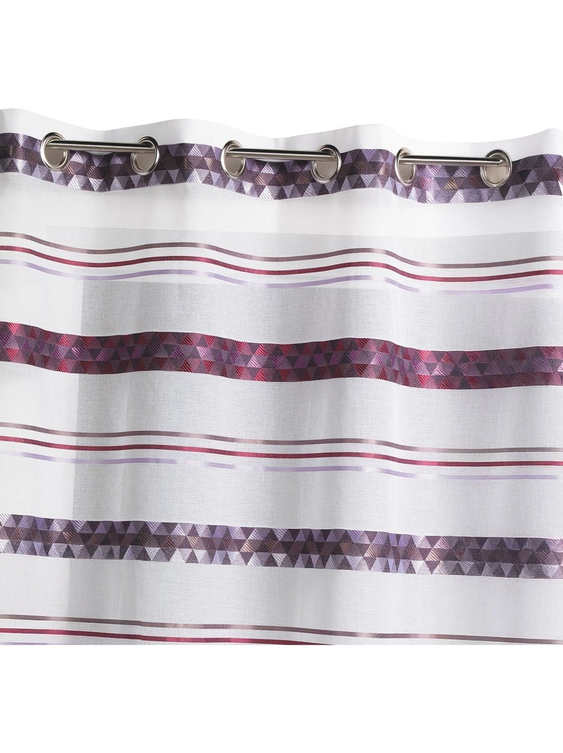 Cortina de jacquard com riscas geométricas Lilás-claro - Kiabi