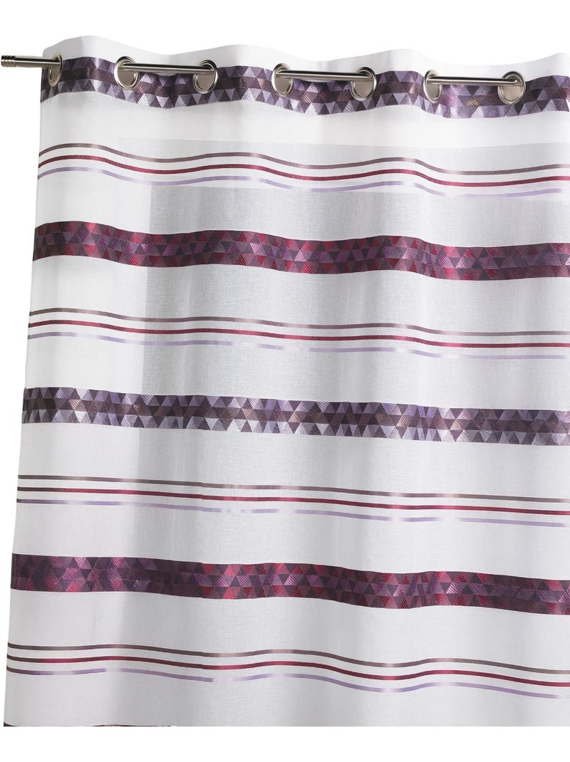 Cortina de jacquard com riscas geométricas Lilás-claro - Kiabi