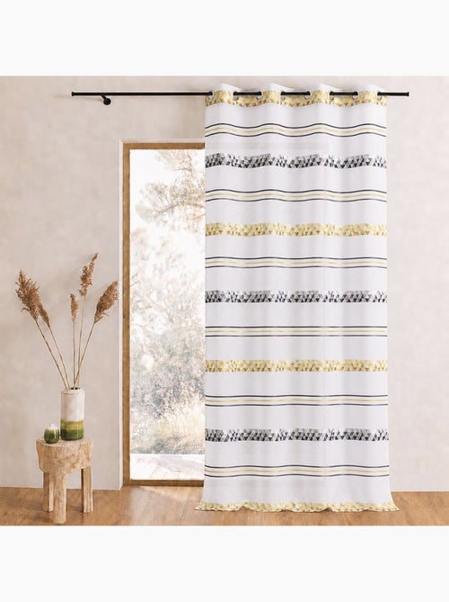 Cortina de jacquard com riscas geométricas - Kiabi