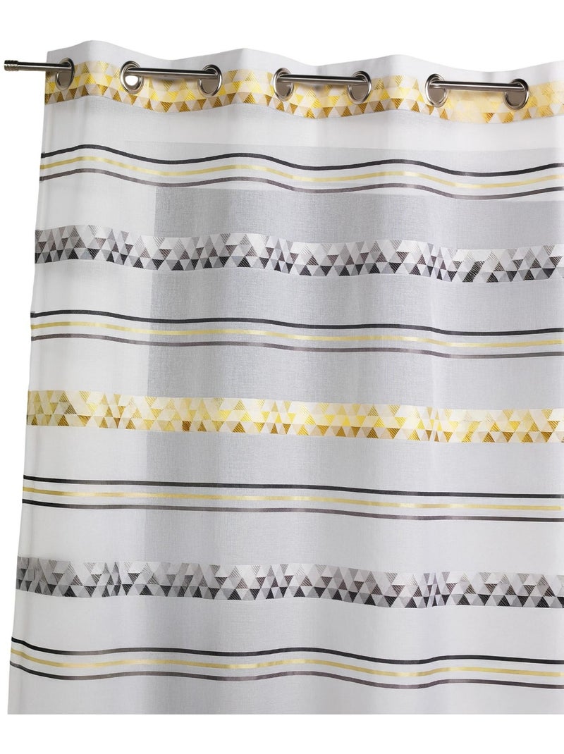 Cortina de jacquard com riscas geométricas Verde tília - Kiabi