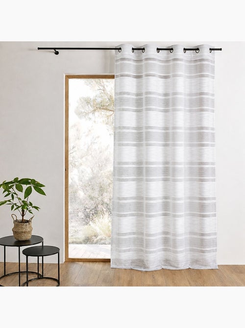 Cortina de jacquard com riscas horizontais - Kiabi Cortina de jacquard com riscas horizontais - Kiabi