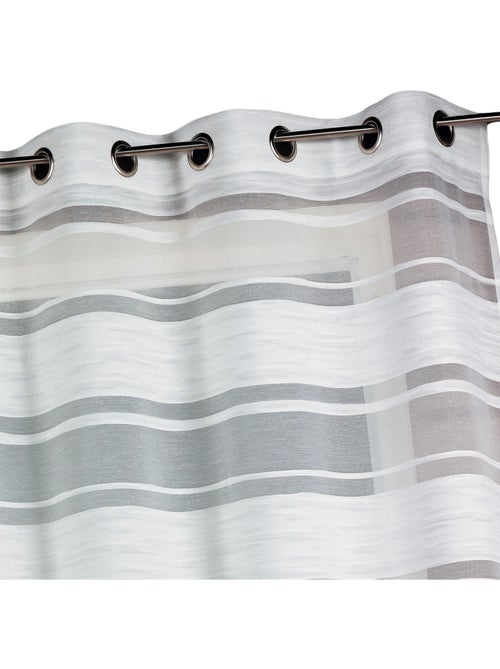 Cortina de jacquard com riscas horizontais - Kiabi Cortina de jacquard com riscas horizontais - Kiabi
