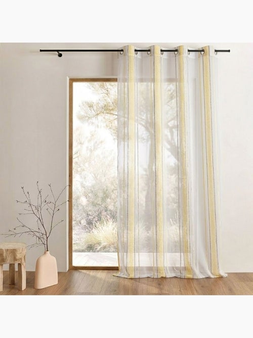 Cortina de jacquard com riscas verticais finas - Kiabi