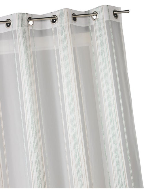 Cortina de jacquard com riscas verticais finas - Kiabi