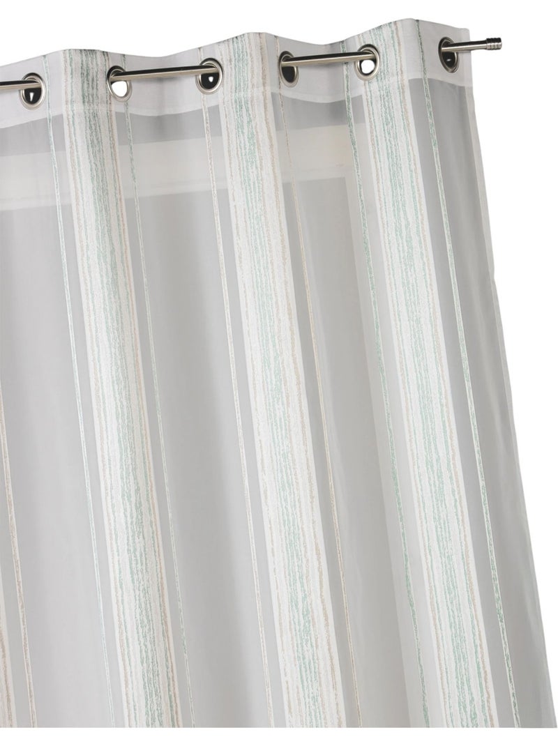 Cortina de jacquard com riscas verticais finas Azul-celeste - Kiabi