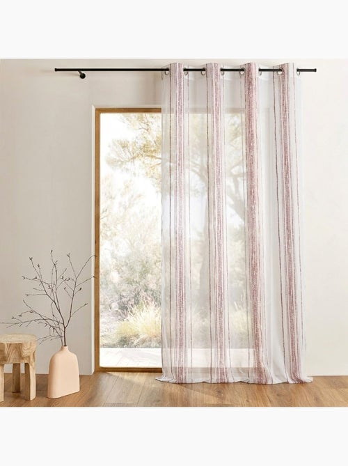 Cortina de jacquard com riscas verticais finas - Kiabi
