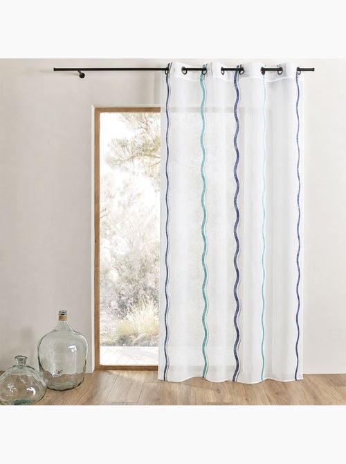 Cortina de jacquard com riscas verticais onduladas - Kiabi