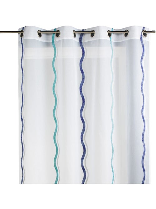 Cortina de jacquard com riscas verticais onduladas - Kiabi