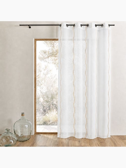 Cortina de jacquard com riscas verticais onduladas - Kiabi