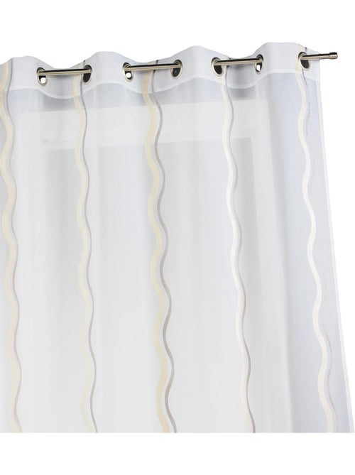 Cortina de jacquard com riscas verticais onduladas - Kiabi