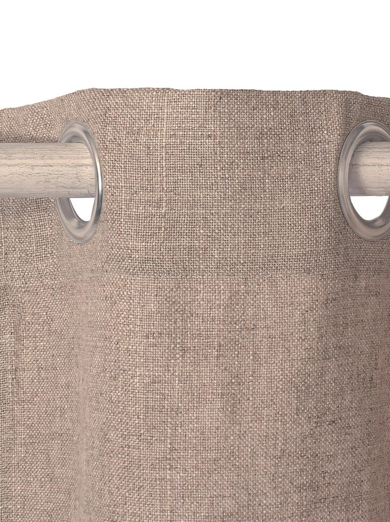 Cortina de linho Basic "Happyfriday" Bege - Kiabi