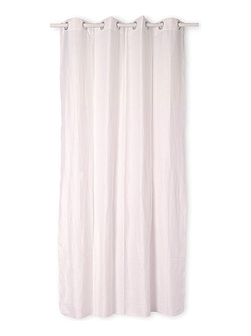 Cortina de linho Basic "Happyfriday" Branco - Kiabi