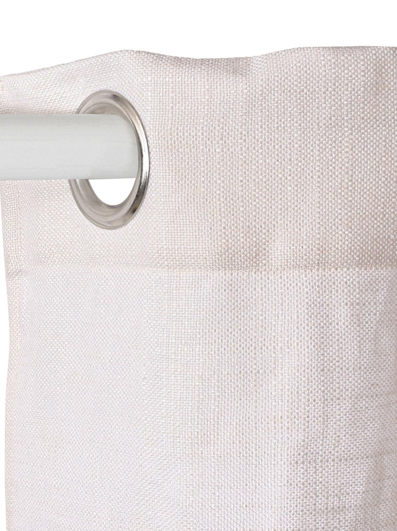 Cortina de linho Basic "Happyfriday" Branco - Kiabi