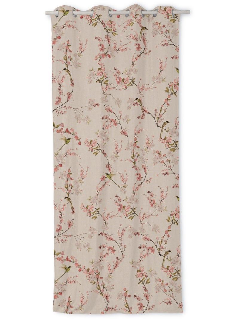 Cortina de linho Chinoiserie "Happyfriday" Multicolorido - Kiabi
