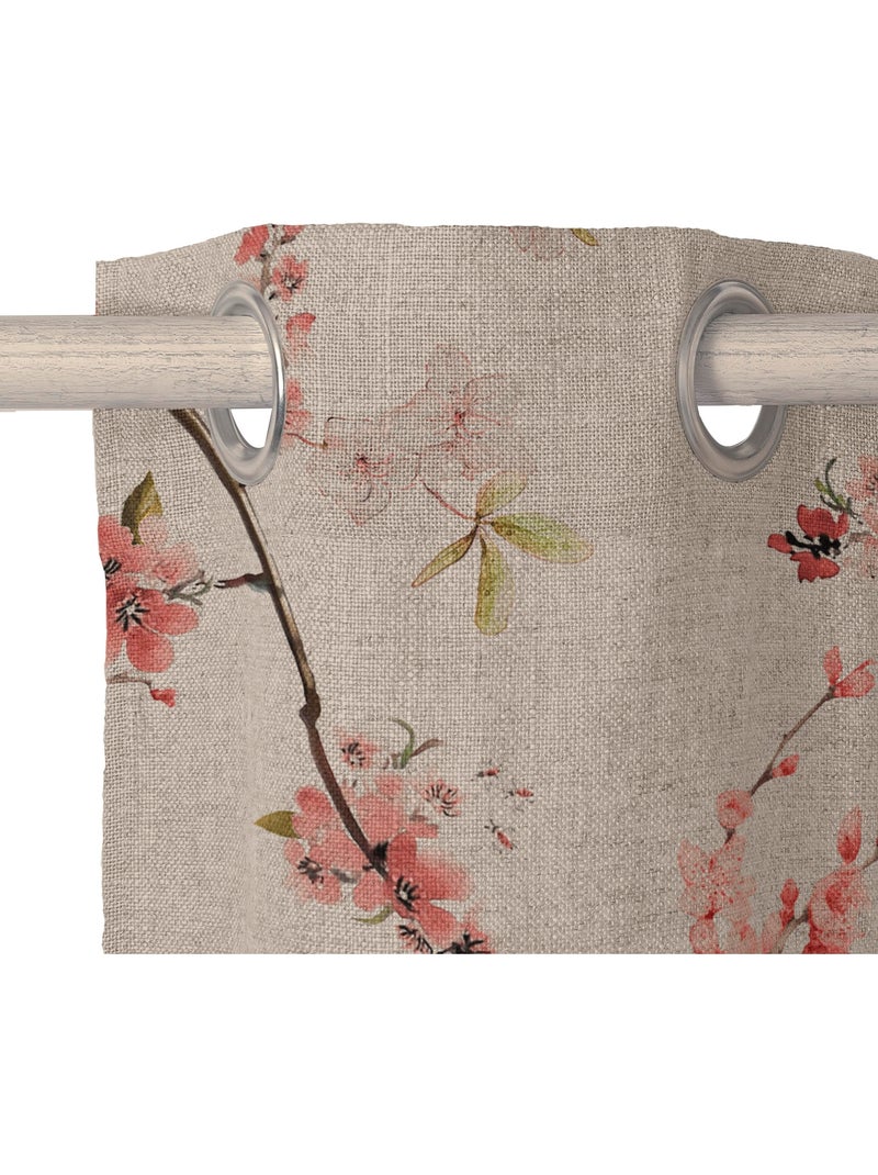 Cortina de linho Chinoiserie "Happyfriday" Multicolorido - Kiabi