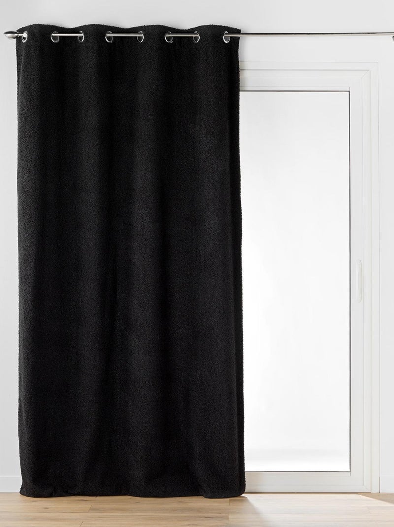 Cortina de malha com ilhós Preto - Kiabi